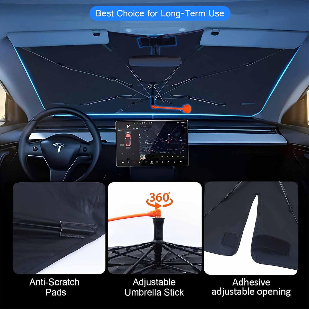 Funny Cow Driving Car Sunshade Umbrella Fun Cow Drink Milk Windshield Sun Shade for Car Retractable Umbrella Sunshades for Front Window Sun Shades Cover Visor Portector Block UV Rays