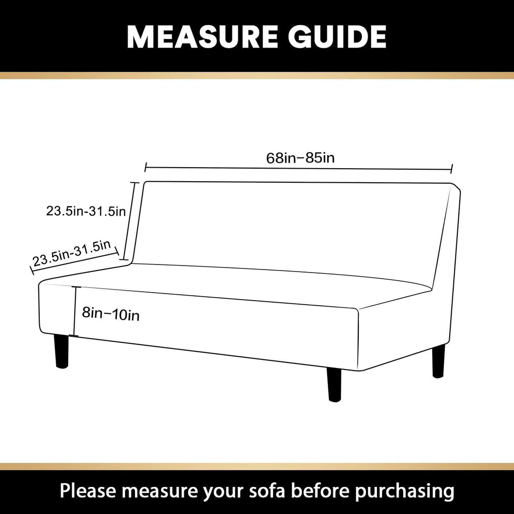 Stretch Armless Futon Cover Futon Slipcover Full Queen Size Futon Couch Cover Futon Sofa Cover Futon Bed Cover Furniture Protector with Elastic Bottom, Checked Pattern Jacquard (Futon, Rust)