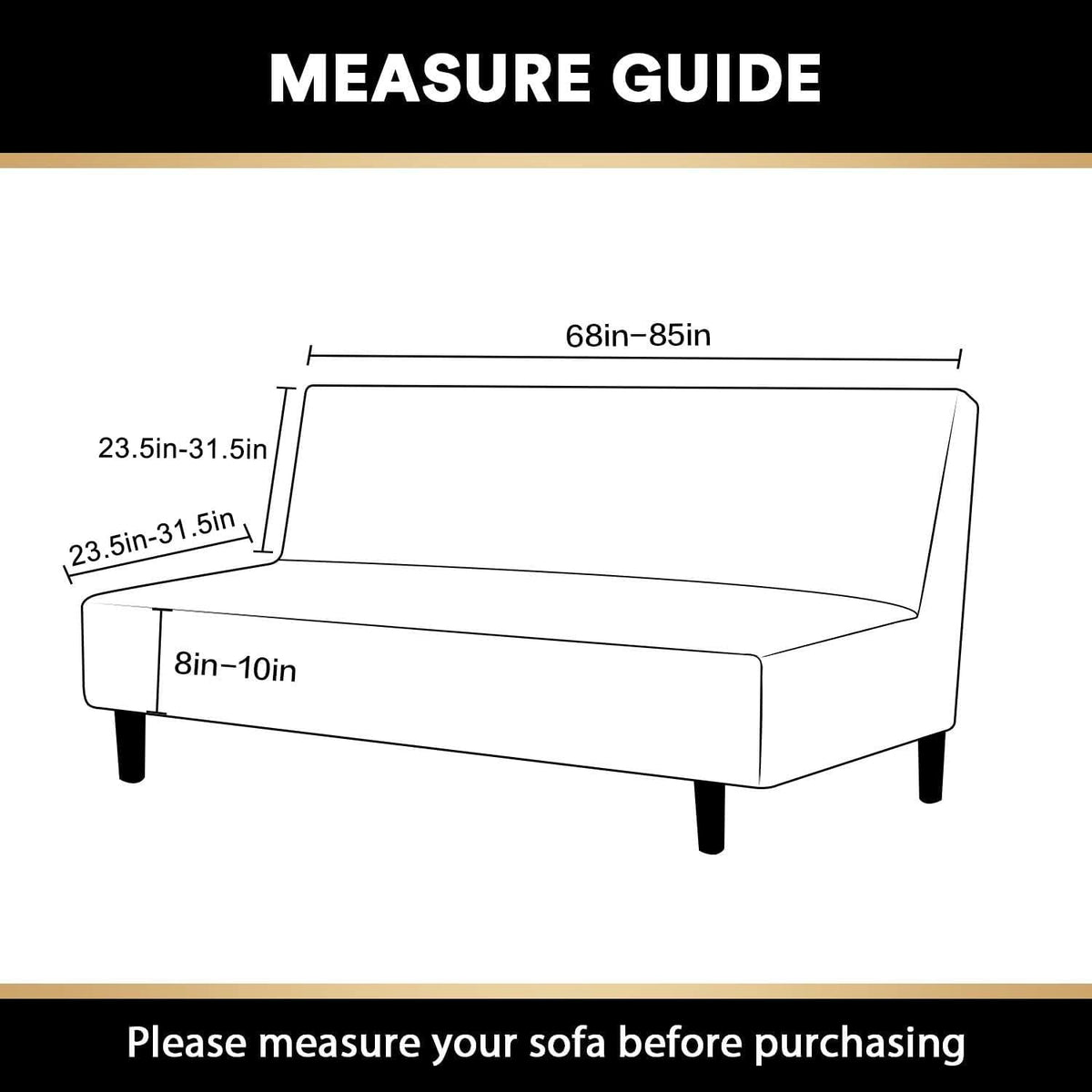 Stretch Armless Futon Cover Futon Slipcover Full Queen Size Futon Couch Cover Futon Sofa Cover Futon Bed Cover Furniture Protector with Elastic Bottom, Checked Pattern Jacquard (Futon, Rust)