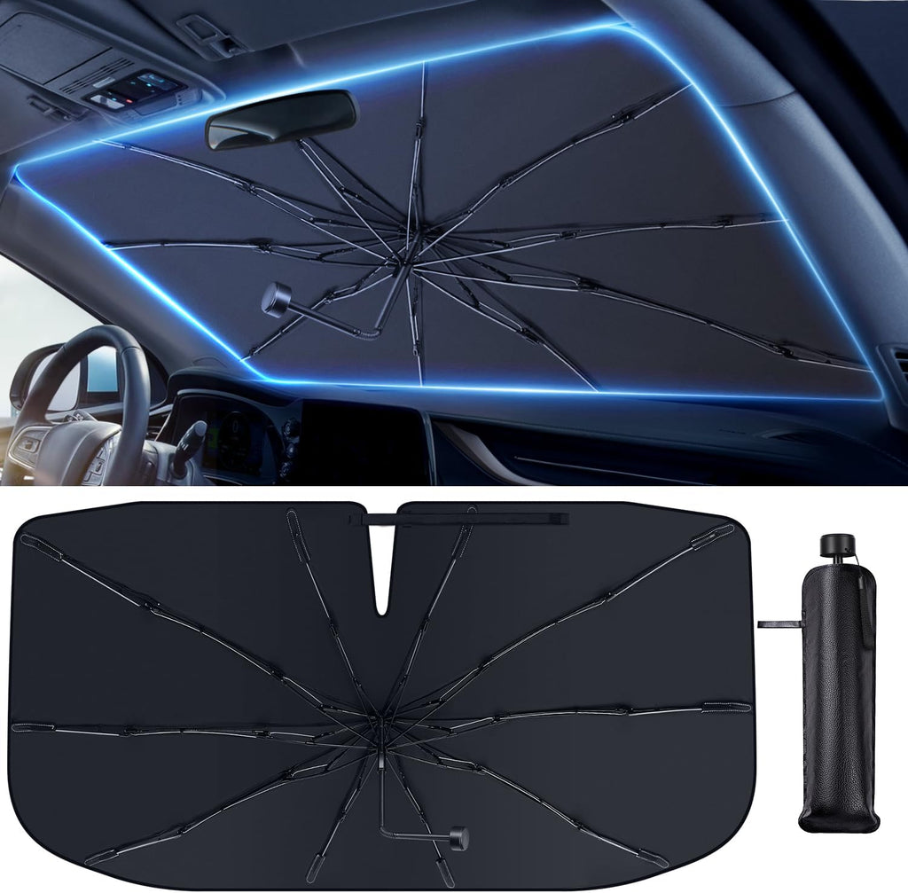 Windshield Sun Shade Umbrella, 55" X 31" Foldable Car Sun Shade
