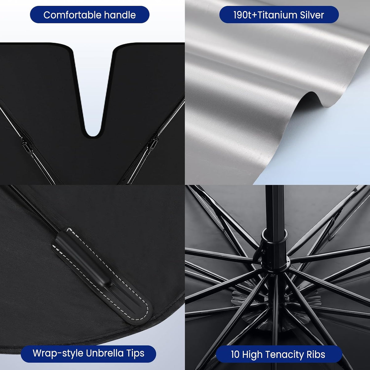 Windshield Sun Shade Umbrella, 55" X 31" Foldable Car Sun Shade